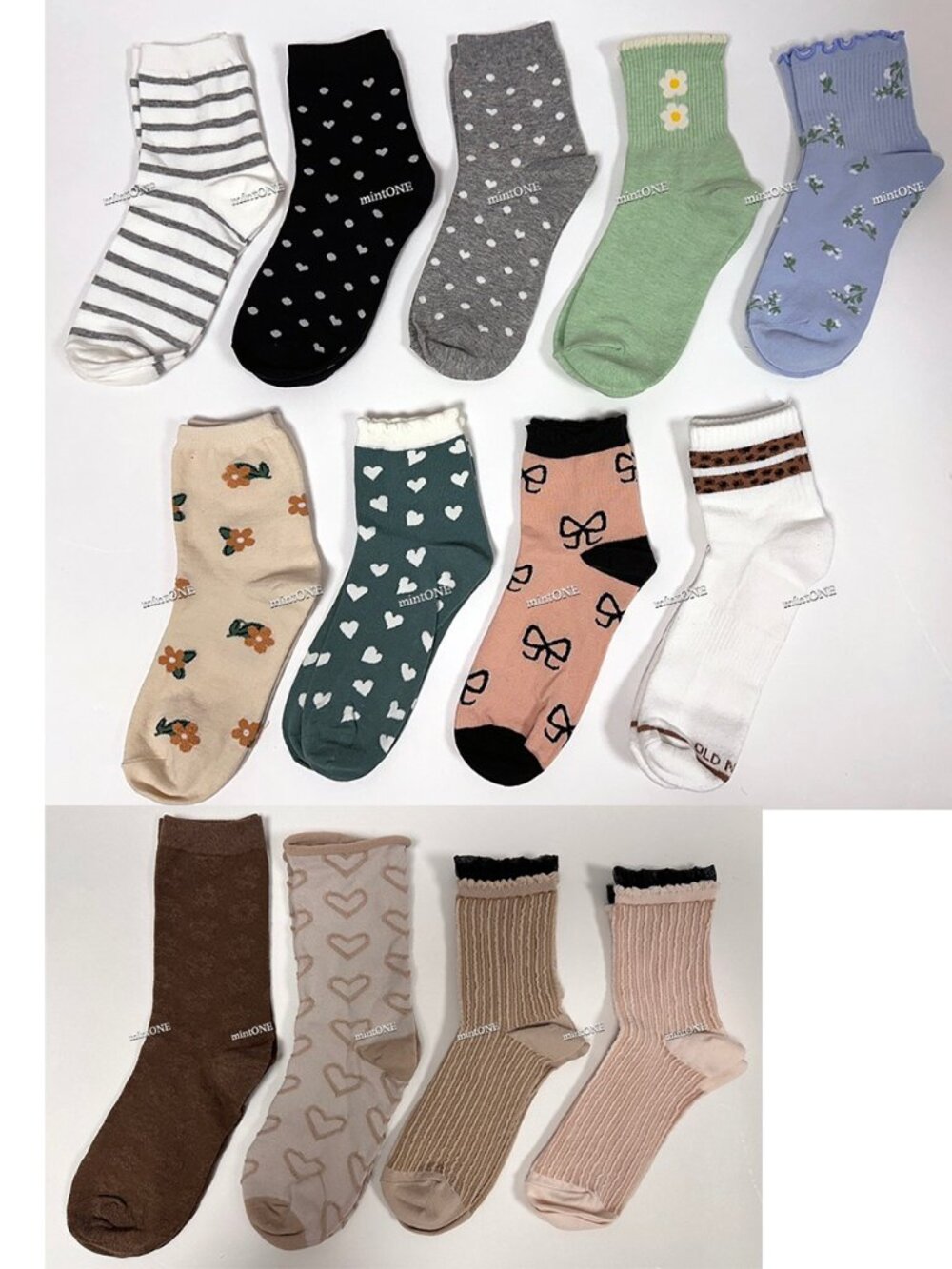 NEW Women's Ankle Socks - Pack of 13 - Various Patterns